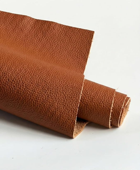 12'' x 24'' Genuine Full Grain Cowhide Leather Sheet — Soft Leather for Upholstery Repair, Handbags, Wallets, Sewing, Crafts, & DIY Projects — 1.1-1.3mm (3oz) Pre-Cut (Cognac Brown, 5 Pieces)
