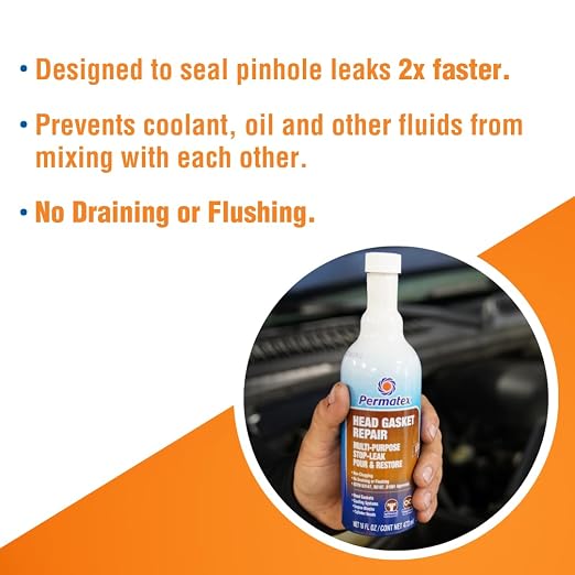 Permatex 30300 Head Gasket Repair - Multi-Purpose Stop-Leak, 16 fl. Oz, Seals Head Gaskets While Preventing Future Leaks