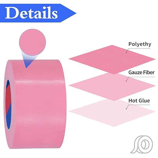 Pink Heavy Duty Duct Tape, 3 Inch x 55 Yards, Industrial Grade Waterproof & UV Resistant, Strong Adhesive for Indoor Outdoor Repairs, Crafts, Home Improvement, Moving Packing and DIY Projects