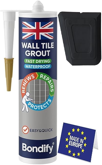 Waterproof Wall Tile Grout Black Cartridge Ready Mixed 16oz / 450g Fast Drying Wall Grout Repair Kit Black, Grout Reviver for Shower, Bathroom, Kitchen, Quick Drying Tile Gap Filler