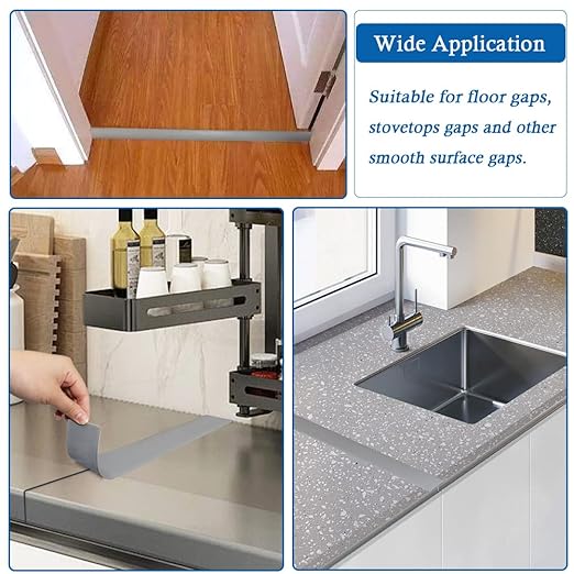 Floor Transition Strip Self Adhesive Floor Cover Strips Laminate 3" Wide Vinyl Flat Divider Transitions (7.5cm, 3.3Ft, Gray)