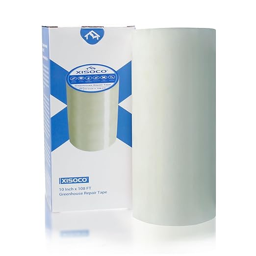 10Inch x 108FT Greenhouse Repair Tape, Greenhouse Tape Heavy Duty Waterproof, UV-Resistant Tent Clear Repair Tape Greenhouse Plastic Sheeting Coverings Film Tape for Sealing and Seaming