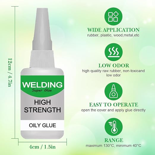 2Pack Welding High-Strength Oily Glue, Multifunctional Fast Repair Instant Bonding Welding Glue for Metal, Plastic, Wood, Ceramics, Leather, Glass,Super Glue All Purpose(2PCS)