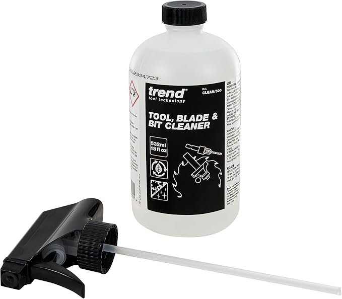 TREND Tool, Blade & Bit Cleaner, 18 fl oz, Resin, Pitch & Rust Remover, Safe Non-Toxic Formula for Workshop Tools, CLEAN/500