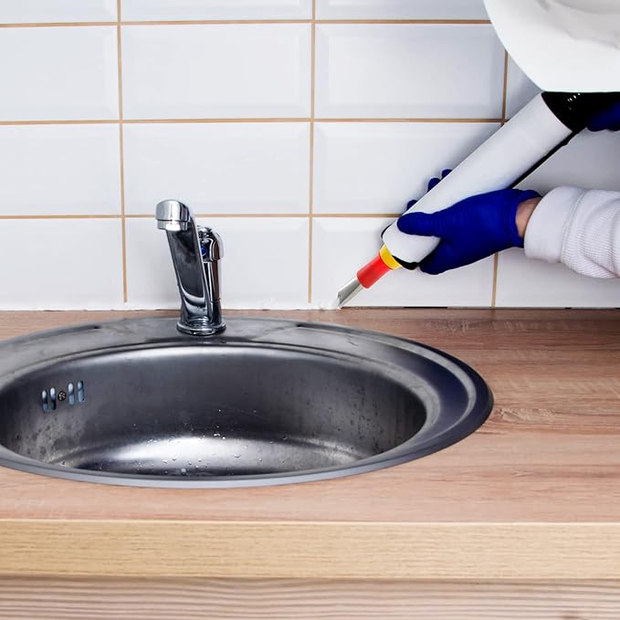 19 Pcs Caulking Finisher Kit Include 14 Pcs Reusable Stainless Steel Caulking Nozzle Applicators with 4 Connection Bases Replacement and 1 Glue Needle for Bathroom Kitchen Doors Windows Sink Joint