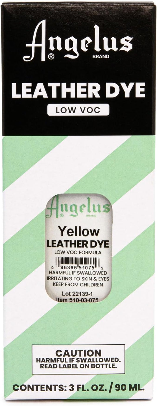 Angelus Leather Dye - Flexible Leather Dye for Shoes, Boots, Bags, Crafts, Furniture, & More 3oz, Dauber Included (Yellow)