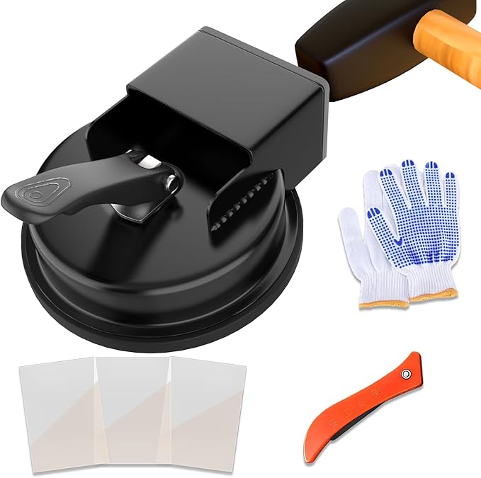 Floor Gap Repair Tool Kit - Heavy Duty Impact Resistant with Slot Cutter, Gloves & 3 Adhesive Pads for Laminate & Vinyl Flooring (Black)