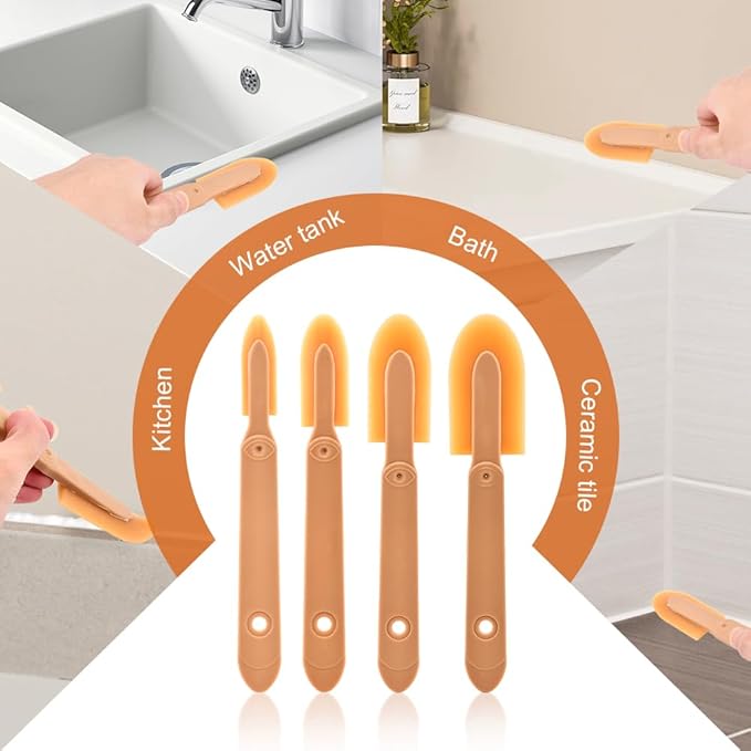 8pcs Rubber Caulking Tool, 4 Sizes Set Rubber Spatula Spreader Silicone Caulk Finishing Set Tool Grout Sealer Applicator Smoothing Tool Applicator for Tiles Brick Kitchen Bathroom