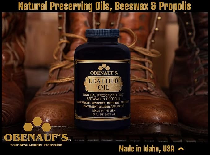 Obenauf's Leather Conditioner - Leather Oil (16oz) - Restore and Protect Leather Boots, Jackets, Purses as Well as Car Leather, Leather Furniture and Much More - Made in The USA (with Applicator)