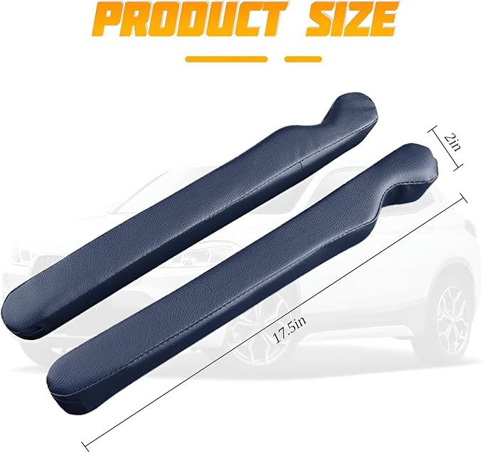 Car Seat Gap Filler, 2PCS Soft Foam Leather Vehicle Seat Crevice Blocker Stop Things from Dropping, Automotive No Drop Plug Guard Gap Stopper, Universal for Truck SUV RV (Dark Blue)