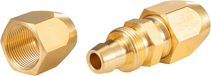 10PCS Soild Brass Air Reusable Hose Splicer For 1/4-Inch ID Hose,1/4" Air Hose Repair Fitting