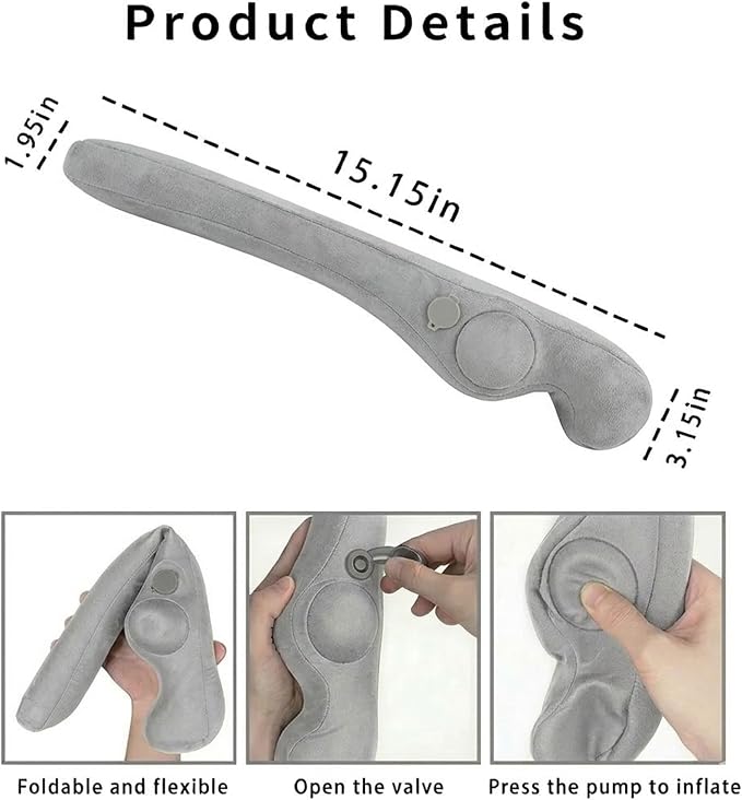 Inflatable Car Seat Gap Filler Strip - 2Pcs Suede Foldable Seat Gap Plug Blocker,Stop Dropping Items,Soft Interior Accessories for All Cars (Gray)