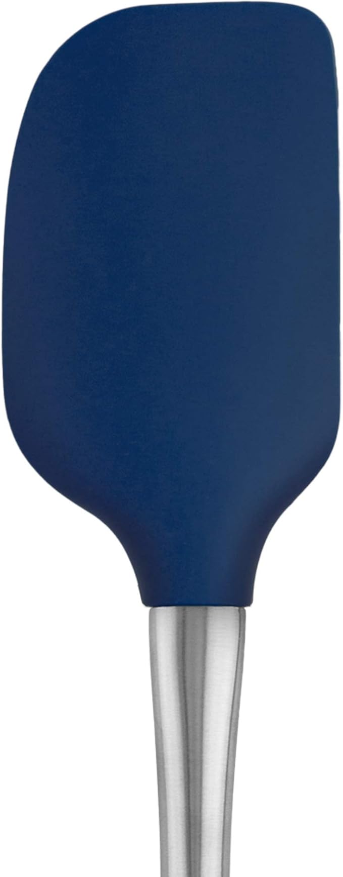 Tovolo Flex-Core Silicone Spatula Metal Handle for Scraping Bowls Mixing and Baking, Dishwasher Safe Heat Resistant Stainless Steel Silicone Spatula for Cast Iron and Nonstick Cookware, Deep Indigo