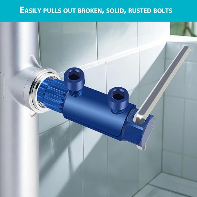 New Pipe Extractor Tool Pipe Nipple Extractor Set Pipe Remover Kit Broken Pipe Thread Remover Fits 1/2 inch to 1 inch Pipe Capacity Great Diy Gift for Men (Blue)