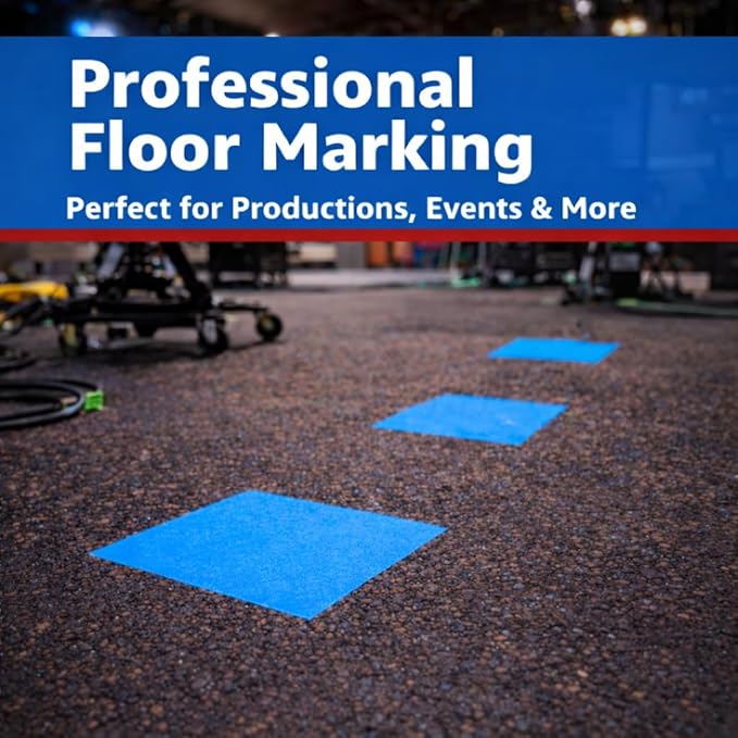 Gaffer Power Professional Grade Gaffer Tape 2 Inch x 30 Yards, Fluorescent Blue – Made in USA, High Visibility Cloth Tape for Floor Marking, Stage, Film, Clean Removal, Heavy Duty