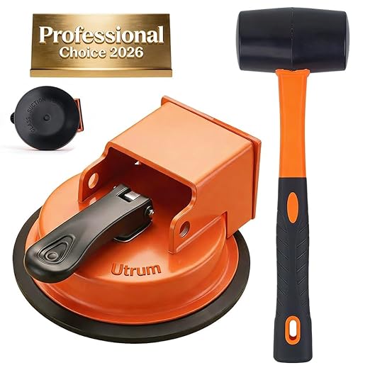 Floor Gap Fixer Tool, Laminate Flooring Tools, Plank Grabber Floor Fix, Heavy Duty Suction Cup Gap Repair Tool Vinyl Lvp Hardwood Repair Kit Professional Setter & Countertop Leveling(with Hammer)