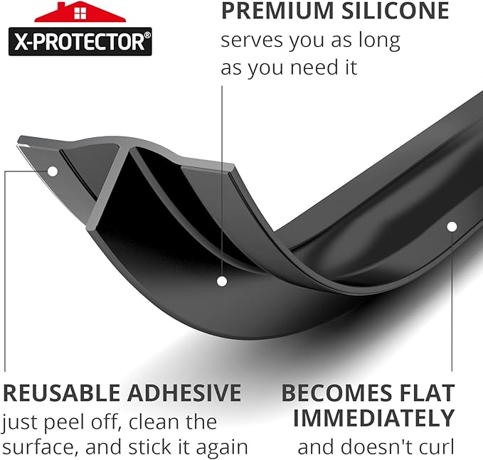 Silicone Stove Gap Cover X-Protector – 50” x 1" Guard Between Stove and Counter – Self-Adhesive Premium Counter Gap Filler – Heat Resistant Oven Counter Gap Protector – Silicone Stove Top Spill Guard