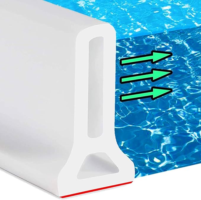 Hi-Na 3ft/5ft/6ft/8ft10ft Collapsible Shower Threshold Water Dam Water Barrier for Shower and Water Stopper Keeps Water Inside Water Threshold for Wet and Dry Separation (6ft, white)