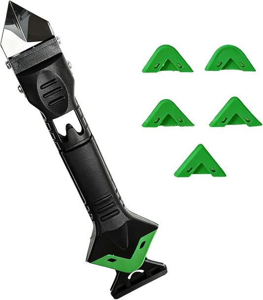 3 in 1 Caulking Tool – Caulk Remover & Sealant Finisher with Stainless Steel Head for Bathroom, Kitchen, Floor, Window, Sink – Silicone Smoother & Angle Scraper