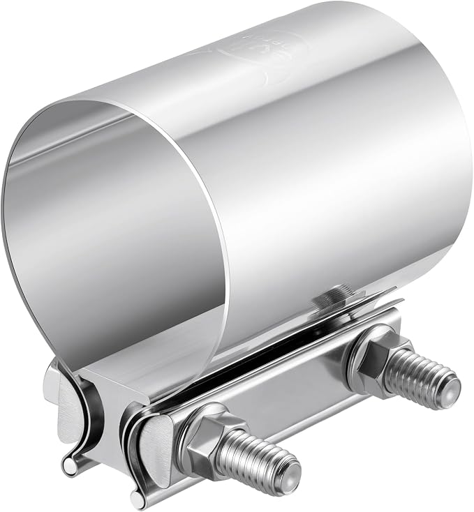 EVIL ENERGY 2.5 inch Exhaust Clamp, 2 1/2" Butt Joint Band Clamp Sleeve Coupler Stainless Steel for Pipes,Mufflers,Catalytic Converters (1PC, 2.5 in)