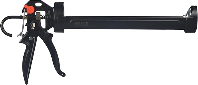 AWF PRO 29 oz Dual Thrust Caulk Gun, 25:1 or 12:1 Thrust Ratio, No Drip, Rotating Barrel, Comfort Grip, with Built-In Puncture Tool