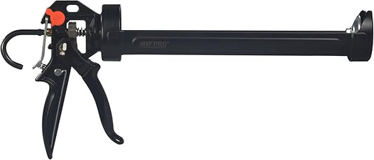 AWF PRO 29 oz Dual Thrust Caulk Gun, 25:1 or 12:1 Thrust Ratio, No Drip, Rotating Barrel, Comfort Grip, with Built-In Puncture Tool