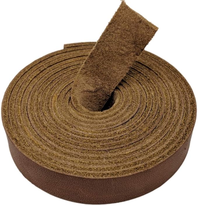 Leather Strap for Crafts & Jewelry | 72 Long × 5/8" Wide × 1/16" Thick (4-5oz) | Genuine Leather Strips for Crafts, Projects or Repairs - Brown | 3-Pack