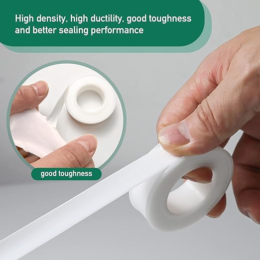 3 Roll Plumbers Tape, Teflon Water Pipe Sealing Tape, High-Density Thickening and Lengthen, High-Sealing Performance Waterproof Duct, Thread Seal, L 590 in x W 0.51 in. White