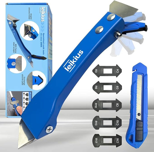 High Quality 3 in 1 Caulking Tools Sets, Steel Sealant Finishing Tool for Bathroom Kitchen Tile Window Sink Joints, Caulk Remover & Grout Scraper,for Smooth Caulking Come with a Knife