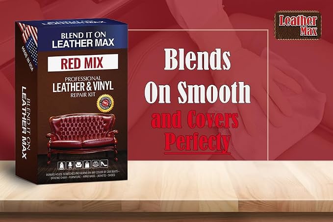 Blend It On Extra Large Leather Repair Kit, 6 Full Ounces for Furniture, Jacket, Sofa, Car Seat, Boots, Easy Instructions to Match Colors, Restore Any Material No Mixing Chart Needed (Red Mix)