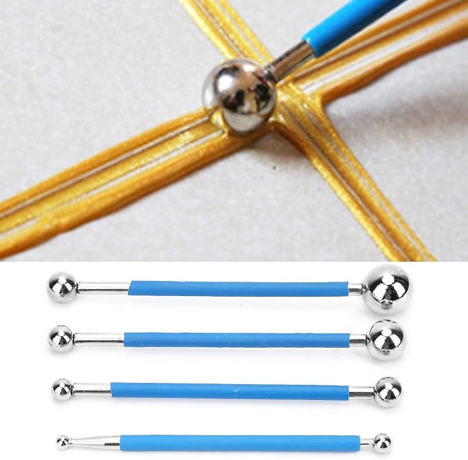 4Pcs Caulk Finishing Tool, Double Steel Caulk Smoothing Tool, 8 Different Sizes Caulking Tools Finishing, Exquisite Caulking Grout Applicator Tools for Ceramic Floor Decor