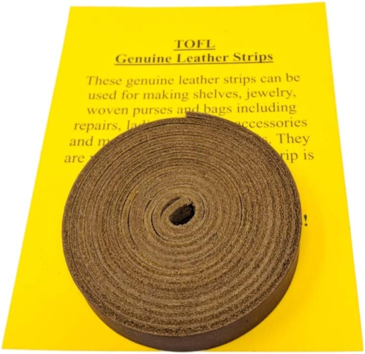 Leather Strap for Crafts & Jewelry | 72 Long × 5/8" Wide × 1/16" Thick (4-5oz) | Genuine Leather Strips for Crafts, Projects or Repairs - Brown | 4-Pack