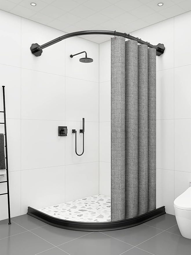118Inch Collapsible Shower Threshold Water Dam 2" High Shower Barrier Water Stopper 2" Tall Shower Water Guard To Keep Water In Shower Dry And Wet Separation Bathroom Wheelchair Accessible Black