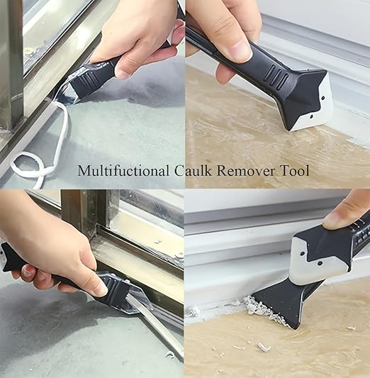 Caulk Remover Tool-3 in 1, Caulking Tool Kit, Grout Removal Tool, Pack-of-12Pcs Caulk Removal Tool for Kitchen Countertop, Bathroom Floor, Window, Sink Joint, Frames Seal