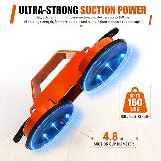 Floor Gap Fixer Tool with Suction Cup, Heavy Duty Floor Gap Repair Kit for Laminate, Floating, LVP, Vinyl Plank & Hardwood Flooring, Includes Rubber Mallet, Scrape, Gloves & 6 Reusable Pads
