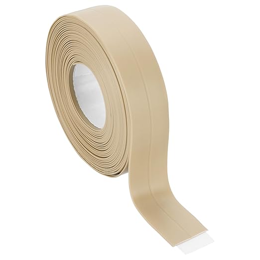 PATIKIL 1" x 16.4 ft Caulk Tape, Caulk Strips PVC Self Adhesive Caulking Tape Waterproof Edge Protectors for Bathroom Accessories Kitchen Countertop, Beige