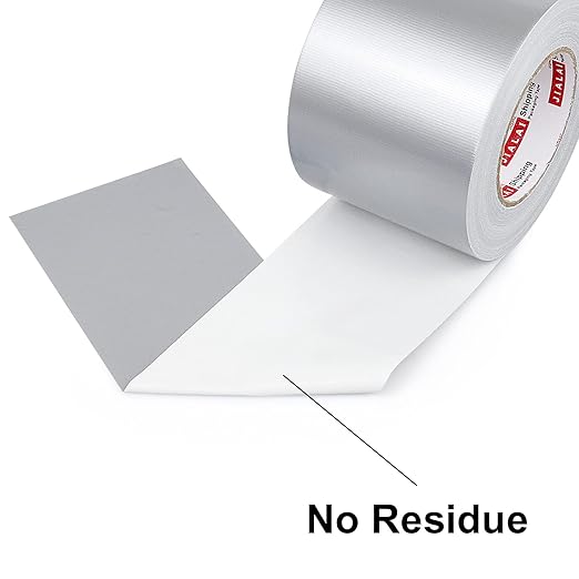 JIALAI HOME 4 Inch Silver Duct Tape, Industrial Grade 4 inches x 55 Yards (164 ft), 9 Mil Heavy-Duty, Waterproof, Strong, Flexible, No Residue, for Crafts & Home Improvement