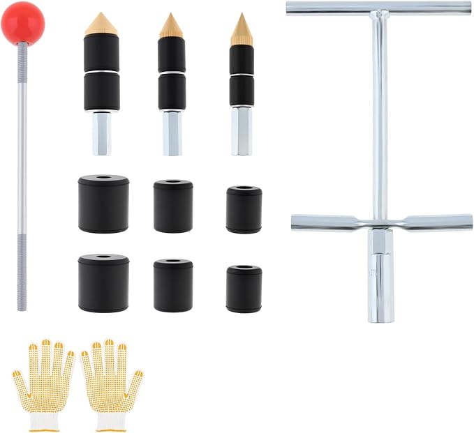 Pipe Water Stopper Kit Stainless Steel Pipe Water Stop Needle Home Improvement for Fast Water Line Pipe Repairs Plumbing Hot Melt Pin Jet Sweat Plumbing Kit Tool with Glove