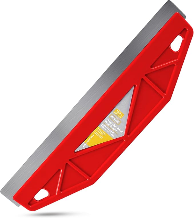 12-Inch Paint Edger & Trim Guard | Stainless Steel Straight Edge Tool | Painters Tape Alternative | Creates Crisp, Clean Pro-Grade Lines on Walls & Ceilings (Red)