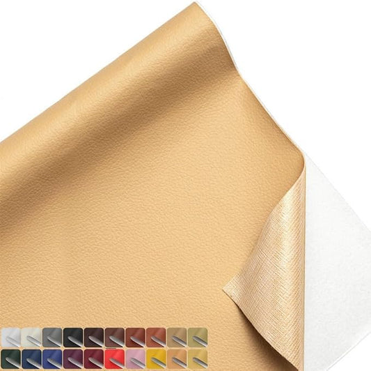 20 X 197 Inches Leather Repair Kit for Furniture, Waterproof Leather Tape Patch Couch Covers Car Seat Repair Self Adhesive Leather Repair Kit (Khaki)