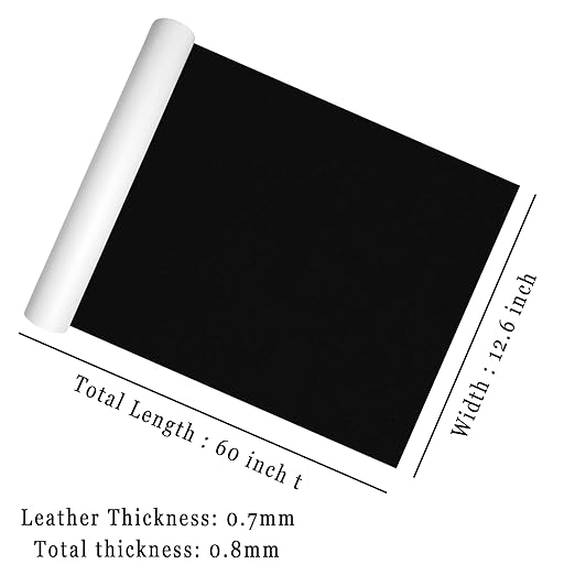 Leather Repair Patch for Furniture Black 12.6 x 60 Inch Self-Adhesive Leather Tape for Couch, Sofa, Car Seat, Vinyl Chairs, Leather Articles, Fabric Fix