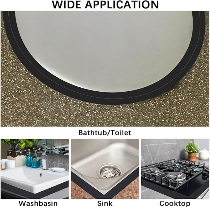 CRASPIRE 10.5Ft x 1.5in Black Caulk Tape Sealant Tape Self Adhesive Waterproof Sealing Corner Caulking Strip for Wall Floor Kitchen Bathroom Corner Protector Decorative Edge Bathtub Shower Sink