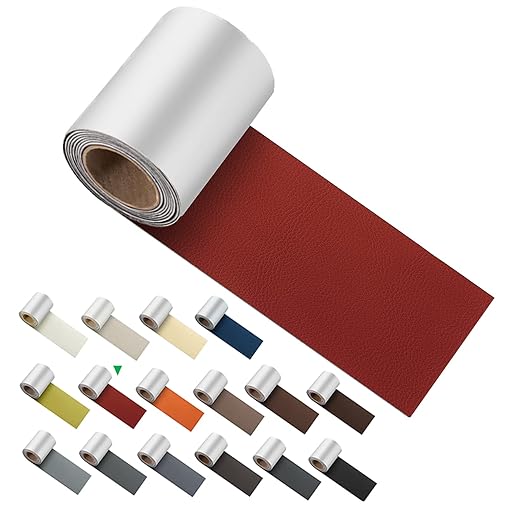 ILOFRI Leather Repair Patch Tape 3x60 inch, Strong Adhesion Backing Self Adhesive Vinyl and Leather Repair Kit for Couch, Car Seats, Boat Seats, Sofa, Upholstery. Bonded Leather Repair Roll - Red