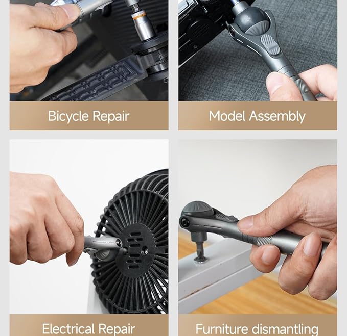 Upgraded Magnetic Screwdriver Set, 40-in-1 DIY Ratchet Screwdriver Kit with Ball-Joint Handle, S2 Bits, CR-V Sockets & Portable Precision Repair Tool Kit for for Home, Bike, PC, Appliance Repair