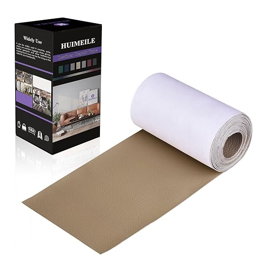 Leather Repair Patch Tape 4×60 inch Furniture Leather Strong Self Adhesive Tape for Sofas Couch Car Seats Cabinets Bags Anti Scratch Patches First Aid Patch Fixing Leather Beige