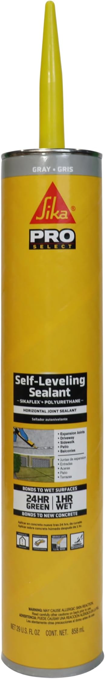 SIKA Sikaflex Self Leveling Sealant, Gray, Polyurethane, 29 fl oz, Waterproof, Self-Leveling for Sealing Horizontal Expansion Joints in Concrete