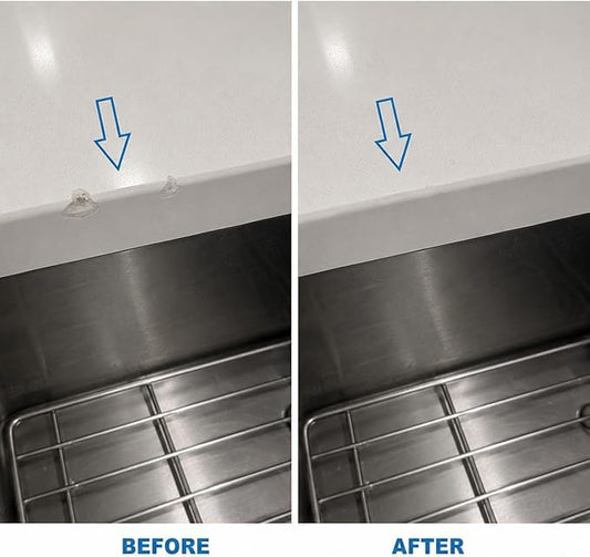 White Quartz Countertop Repair Kit – Quartz, Marble, Acrylic, Porcelain Countertop Chip Repair – Quick Drying – Fix Chips, Cracks, Scratches, Nicks