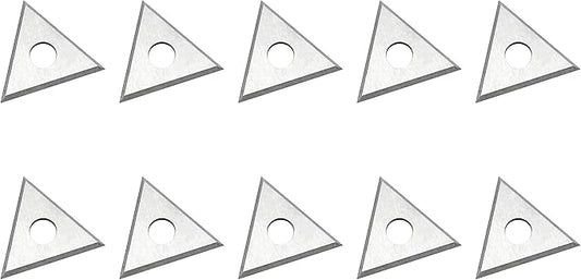 LU&MN Carbide Scraper Replacement Blades, 1" Triple-Edge Triangle Reversible Blades, Fits Most Handheld Paint, Glue& Grout Scrapers, 10Pieces