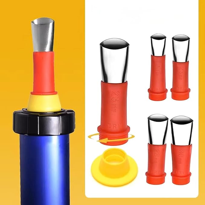 28PCS Universal Integrated Rubber Nozzle Tool Kit,Caulking Tips,Caulking Nozzles for Sausage Caulking Guns and Hard Glue Guns, Durable Stainless Steel Caulking Nozzles