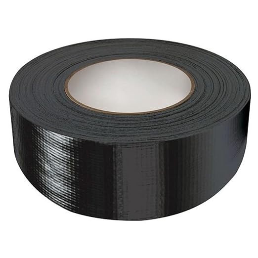 GTSE Black Duct Tape, 2 Inches x 55 Yards (164 ft), Heavy Duty, Waterproof Repair Tape for Indoor or Outdoor Use, 48 Rolls